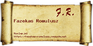 Fazekas Romulusz névjegykártya